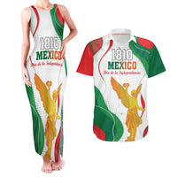 Custom Mexico Independence Day Couples Matching Tank Maxi Dress and Hawaiian Shirt Monumento A La Independencia - Wonder Print Shop