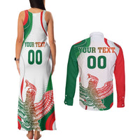 Custom Mexico Independence Day Couples Matching Tank Maxi Dress and Long Sleeve Button Shirt Monumento A La Independencia - Wonder Print Shop