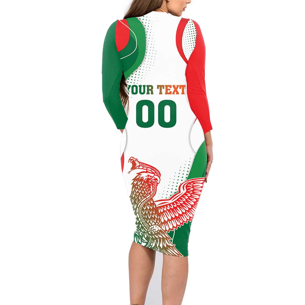 Custom Mexico Independence Day Family Matching Long Sleeve Bodycon Dress and Hawaiian Shirt Monumento A La Independencia - Wonder Print Shop