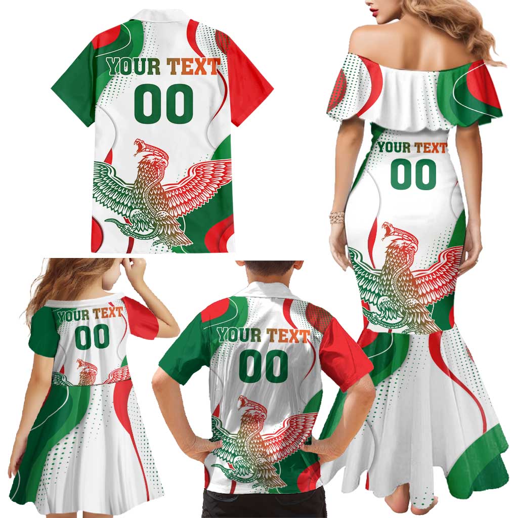 Custom Mexico Independence Day Family Matching Mermaid Dress and Hawaiian Shirt Monumento A La Independencia - Wonder Print Shop