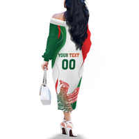 Custom Mexico Independence Day Family Matching Off The Shoulder Long Sleeve Dress and Hawaiian Shirt Monumento A La Independencia - Wonder Print Shop