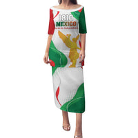 Custom Mexico Independence Day Family Matching Puletasi and Hawaiian Shirt Monumento A La Independencia - Wonder Print Shop
