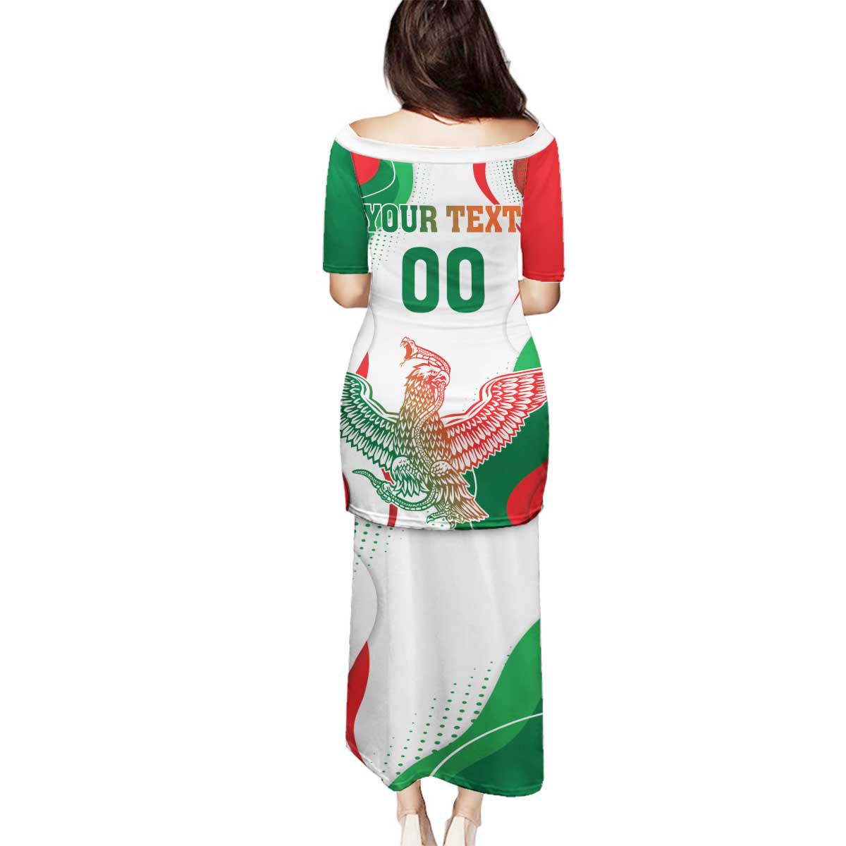 Custom Mexico Independence Day Family Matching Puletasi and Hawaiian Shirt Monumento A La Independencia - Wonder Print Shop
