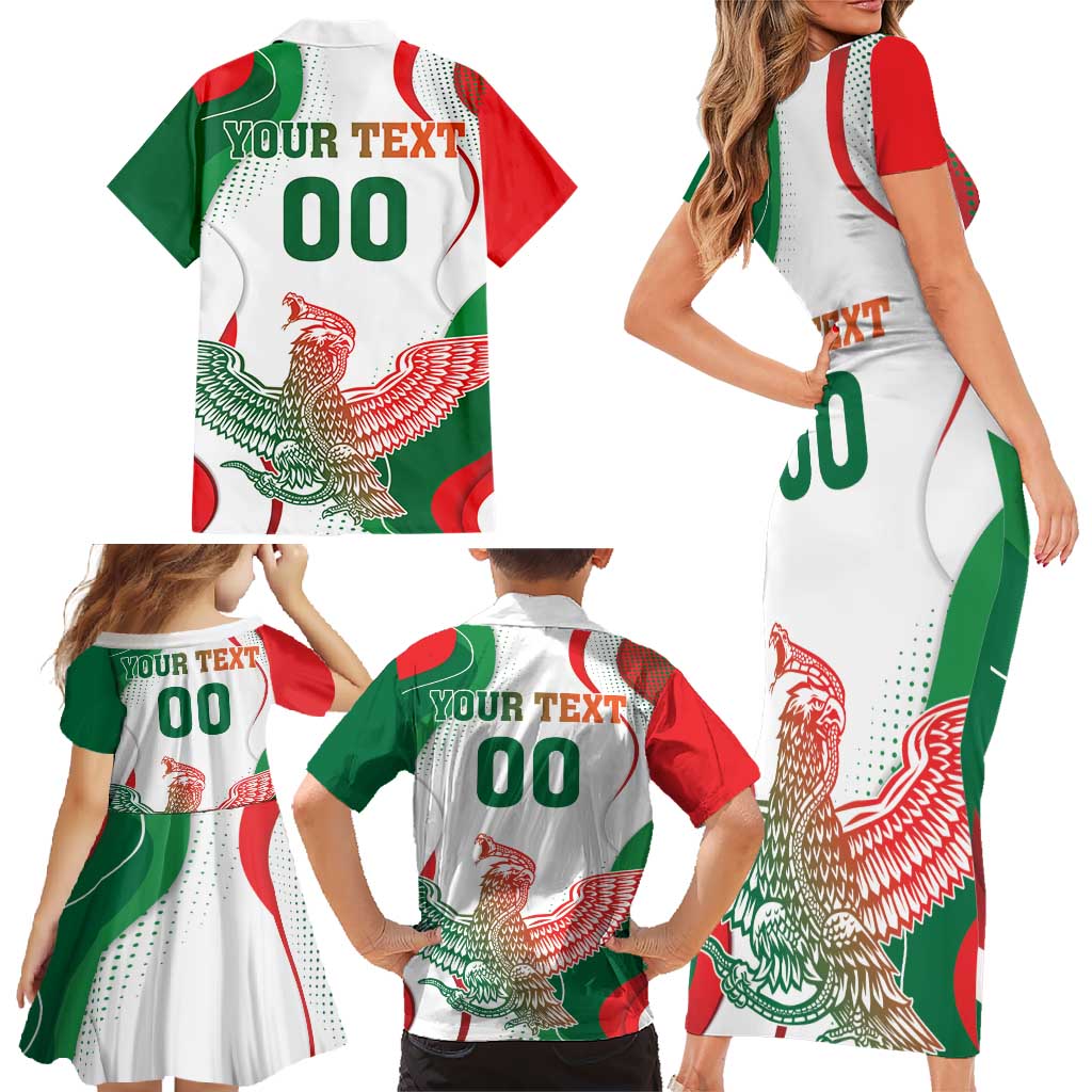 Custom Mexico Independence Day Family Matching Short Sleeve Bodycon Dress and Hawaiian Shirt Monumento A La Independencia - Wonder Print Shop