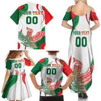 Custom Mexico Independence Day Family Matching Summer Maxi Dress and Hawaiian Shirt Monumento A La Independencia - Wonder Print Shop