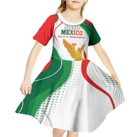 Custom Mexico Independence Day Kid Short Sleeve Dress Monumento A La Independencia - Wonder Print Shop