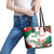 Custom Mexico Independence Day Leather Tote Bag Monumento A La Independencia - Wonder Print Shop