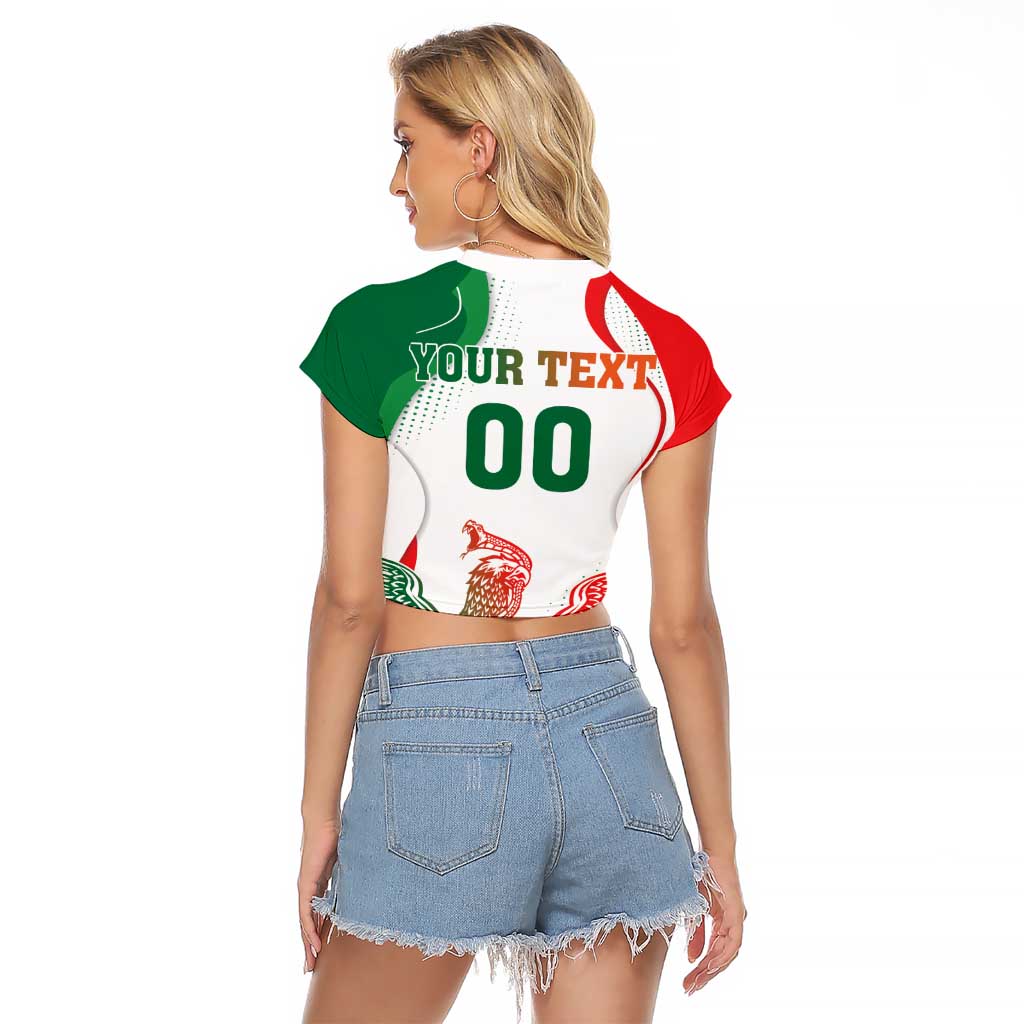 Custom Mexico Independence Day Raglan Cropped T Shirt Monumento A La Independencia - Wonder Print Shop