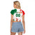 Custom Mexico Independence Day Raglan Cropped T Shirt Monumento A La Independencia - Wonder Print Shop