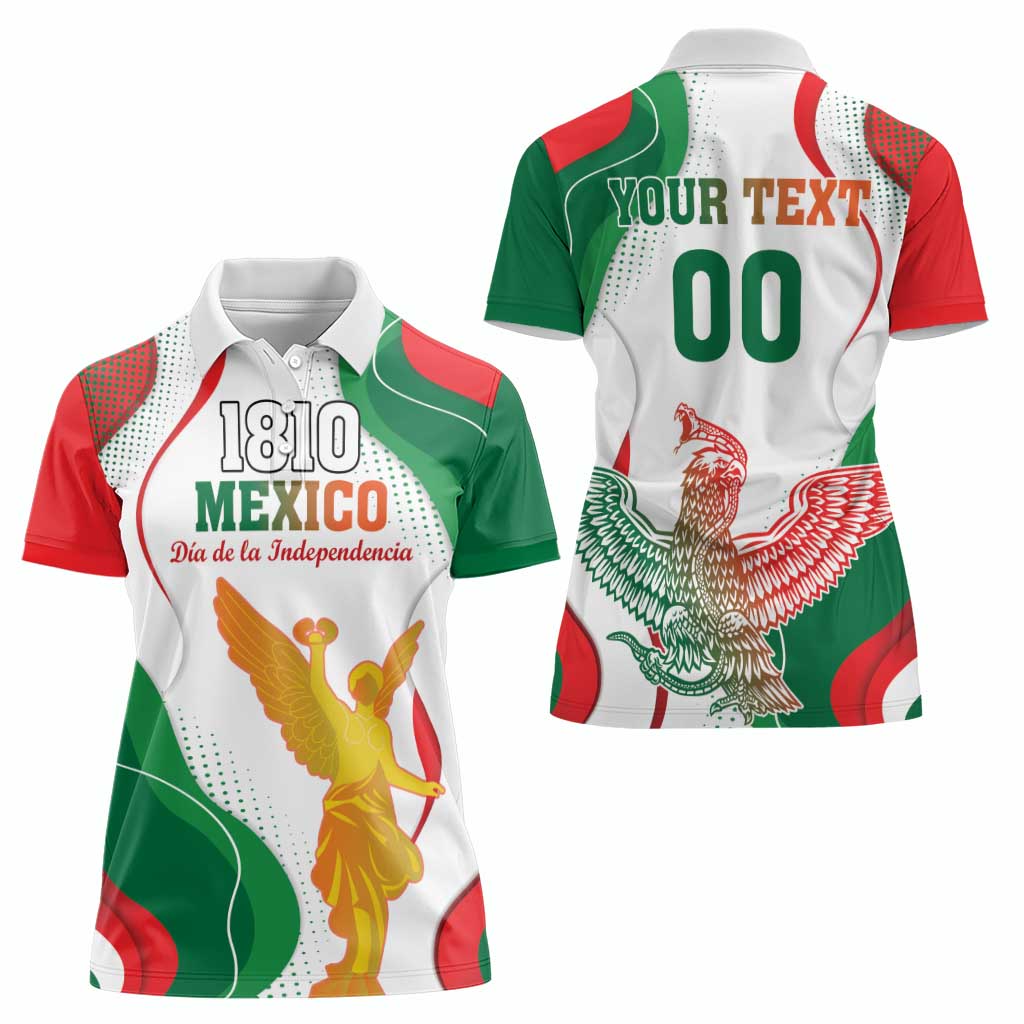 Custom Mexico Independence Day Women Polo Shirt Monumento A La Independencia - Wonder Print Shop
