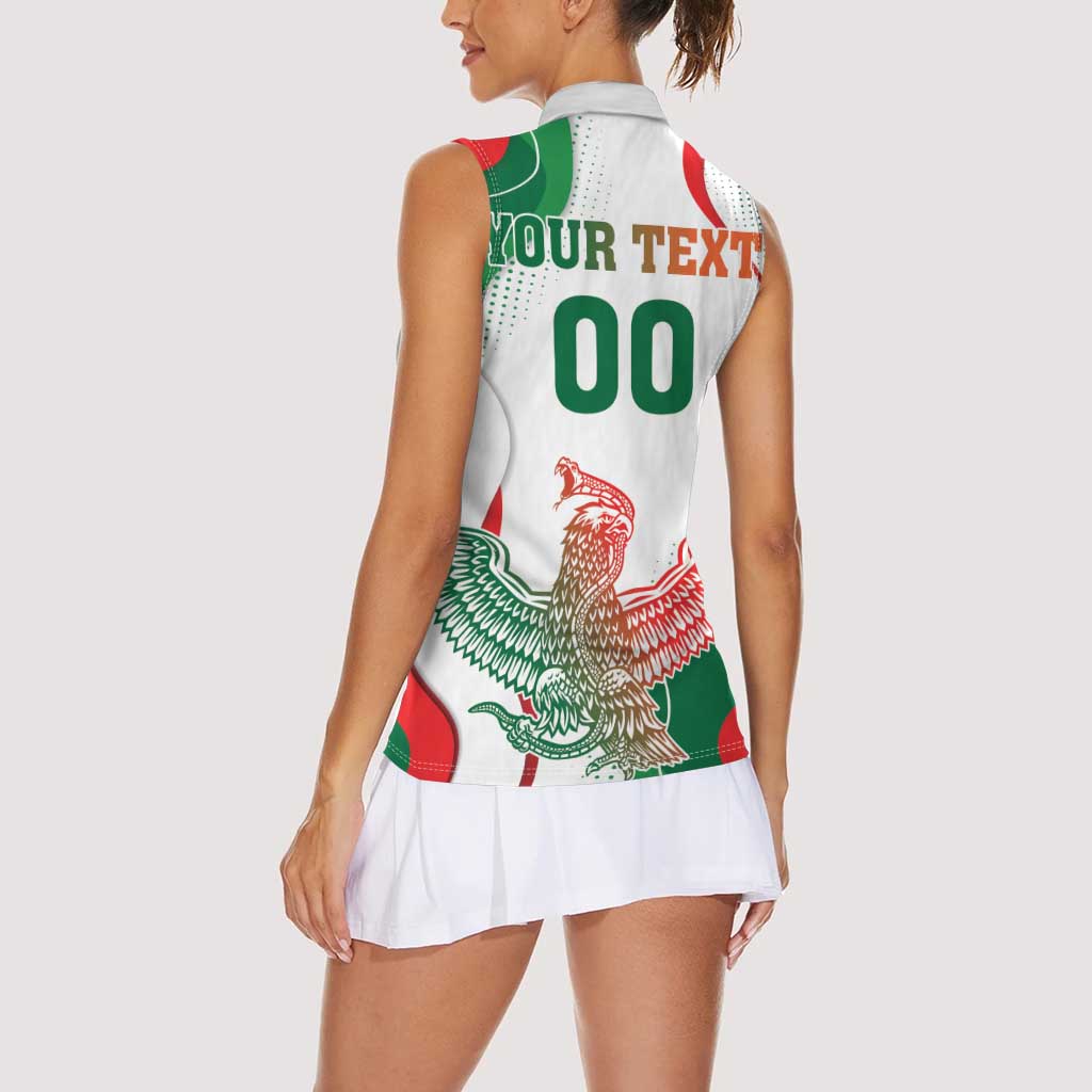 Custom Mexico Independence Day Women Sleeveless Polo Shirt Monumento A La Independencia - Wonder Print Shop