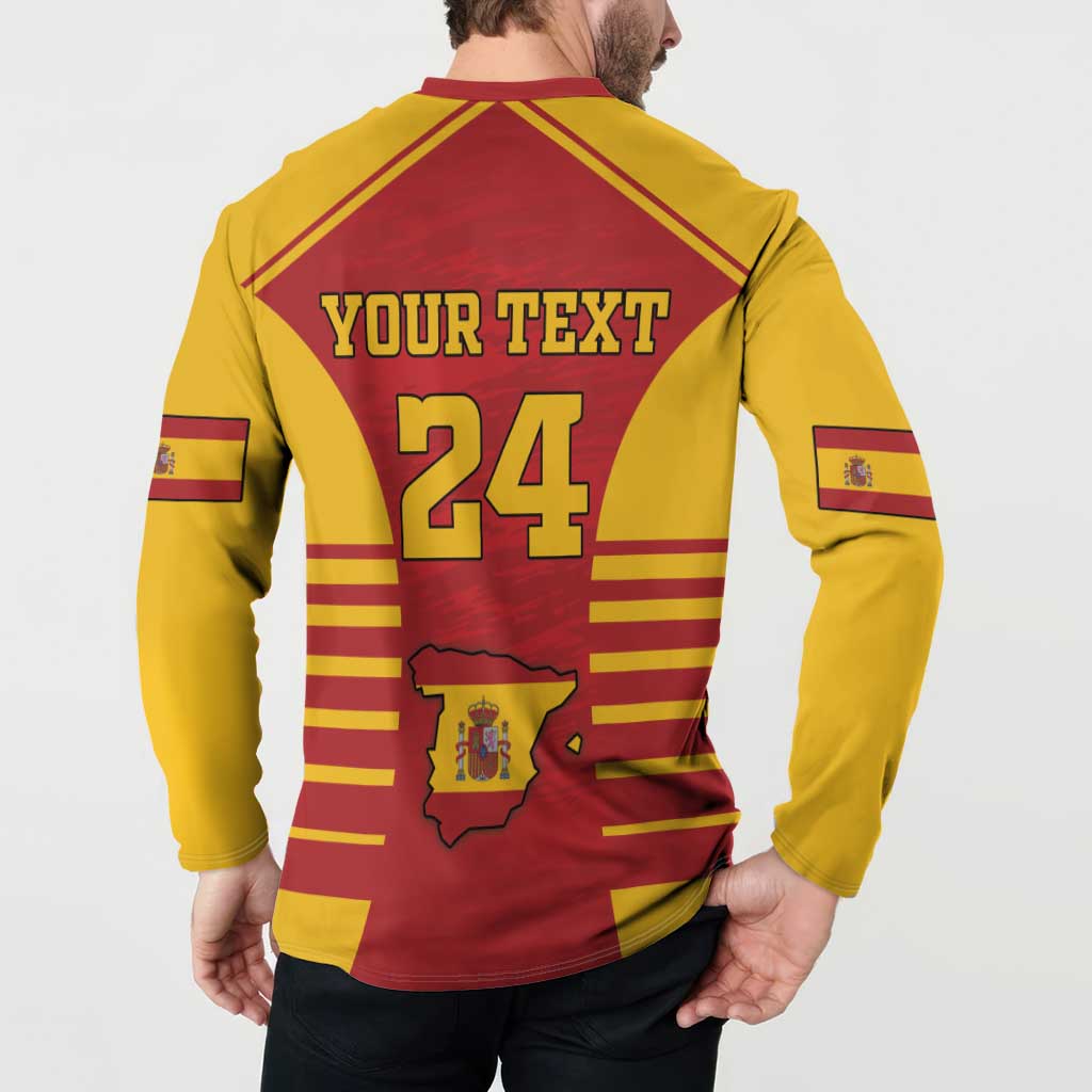 Custom Spain Coat Of Arms Button Sweatshirt Sport Style - Wonder Print Shop