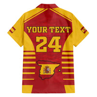 Custom Spain Coat Of Arms Family Matching Off The Shoulder Long Sleeve Dress and Hawaiian Shirt Sport Style - Wonder Print Shop