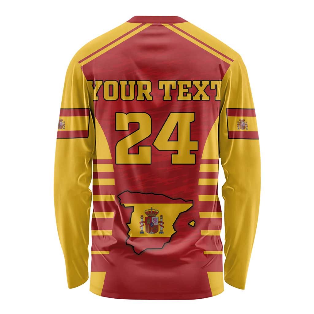 Custom Spain Coat Of Arms Long Sleeve Shirt Sport Style - Wonder Print Shop