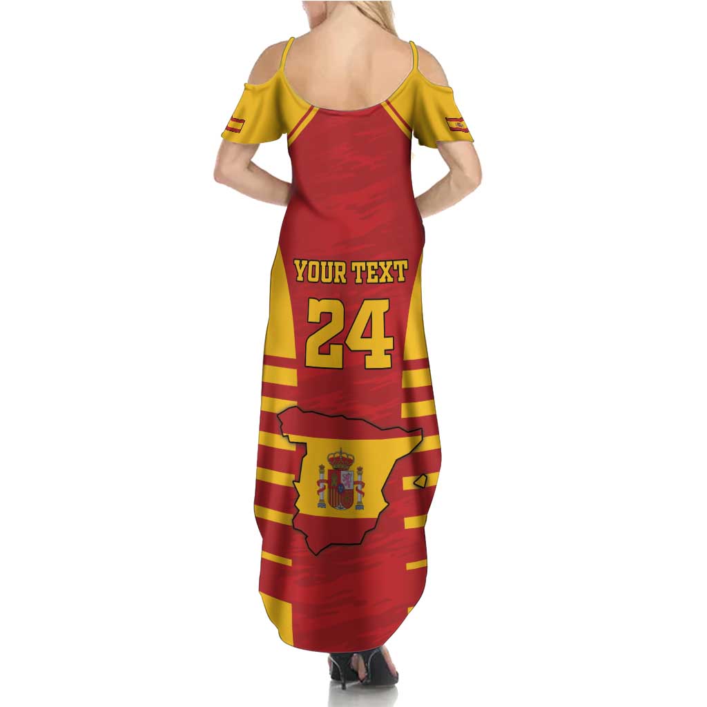 Custom Spain Coat Of Arms Summer Maxi Dress Sport Style - Wonder Print Shop
