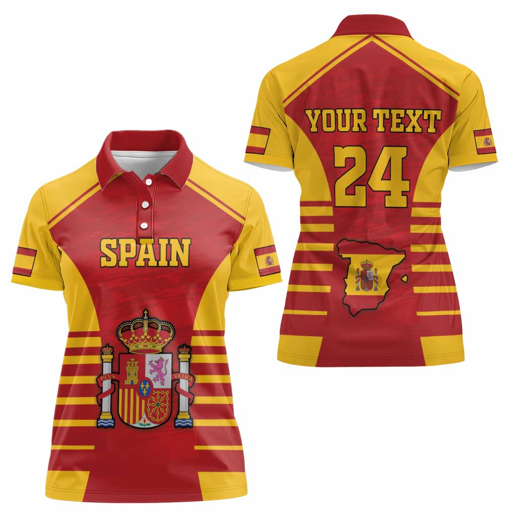 Custom Spain Coat Of Arms Women Polo Shirt Sport Style - Wonder Print Shop