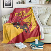 Custom Spain Aggressive Fighting Bull Blanket With Carnation Flowers