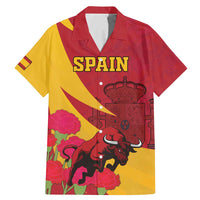 Custom Spain Aggressive Fighting Bull Family Matching Mermaid Dress and Hawaiian Shirt With Carnation Flowers - Wonder Print Shop