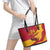 Custom Spain Aggressive Fighting Bull Leather Tote Bag With Carnation Flowers - Wonder Print Shop