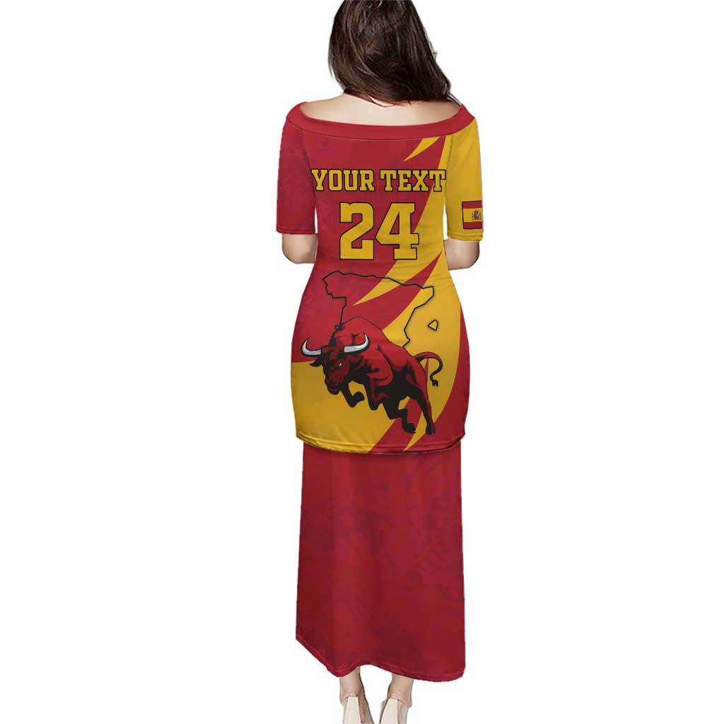 Custom Spain Aggressive Fighting Bull Puletasi With Carnation Flowers - Wonder Print Shop