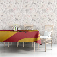 Custom Spain Aggressive Fighting Bull Tablecloth With Carnation Flowers - Wonder Print Shop