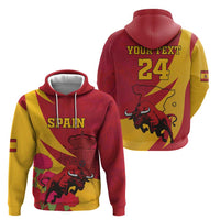 Custom Spain Aggressive Fighting Bull Zip Hoodie With Carnation Flowers - Wonder Print Shop