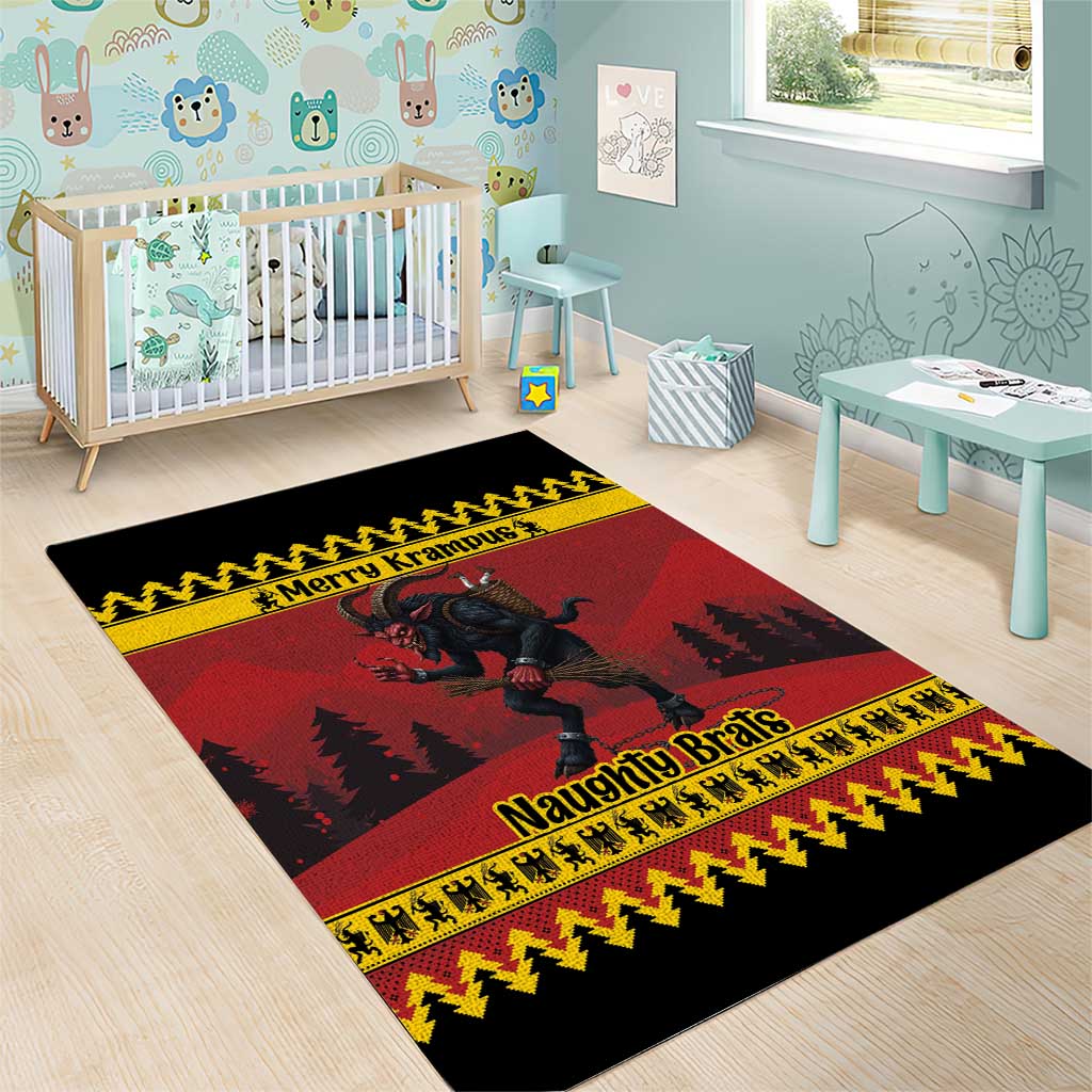 Merry Krampus Germany Area Rug Frohe Weihnachten - Wonder Print Shop