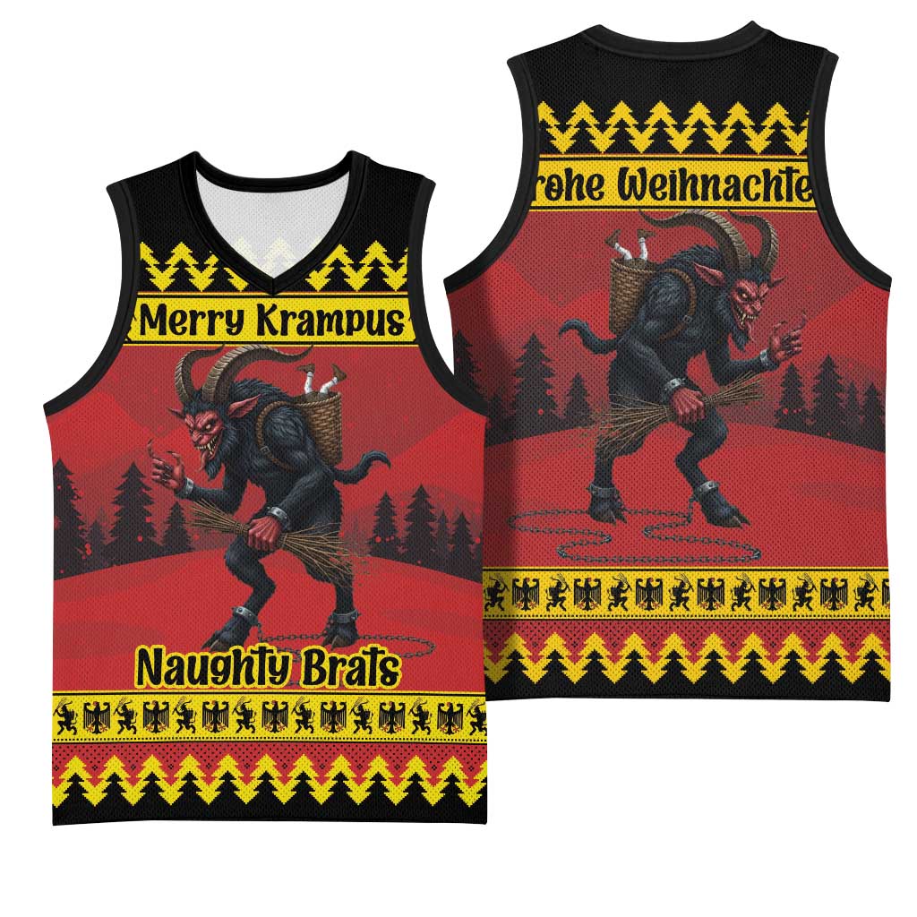 Merry Krampus Germany Basketball Jersey Frohe Weihnachten - Wonder Print Shop