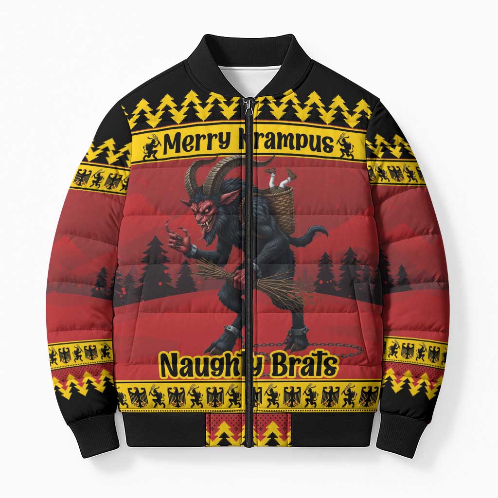 Merry Krampus Germany Bomber Puffer Jacket Frohe Weihnachten - Wonder Print Shop