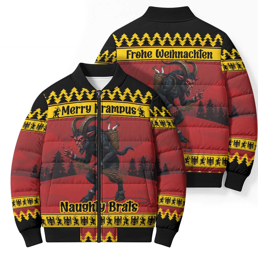 Merry Krampus Germany Bomber Puffer Jacket Frohe Weihnachten - Wonder Print Shop