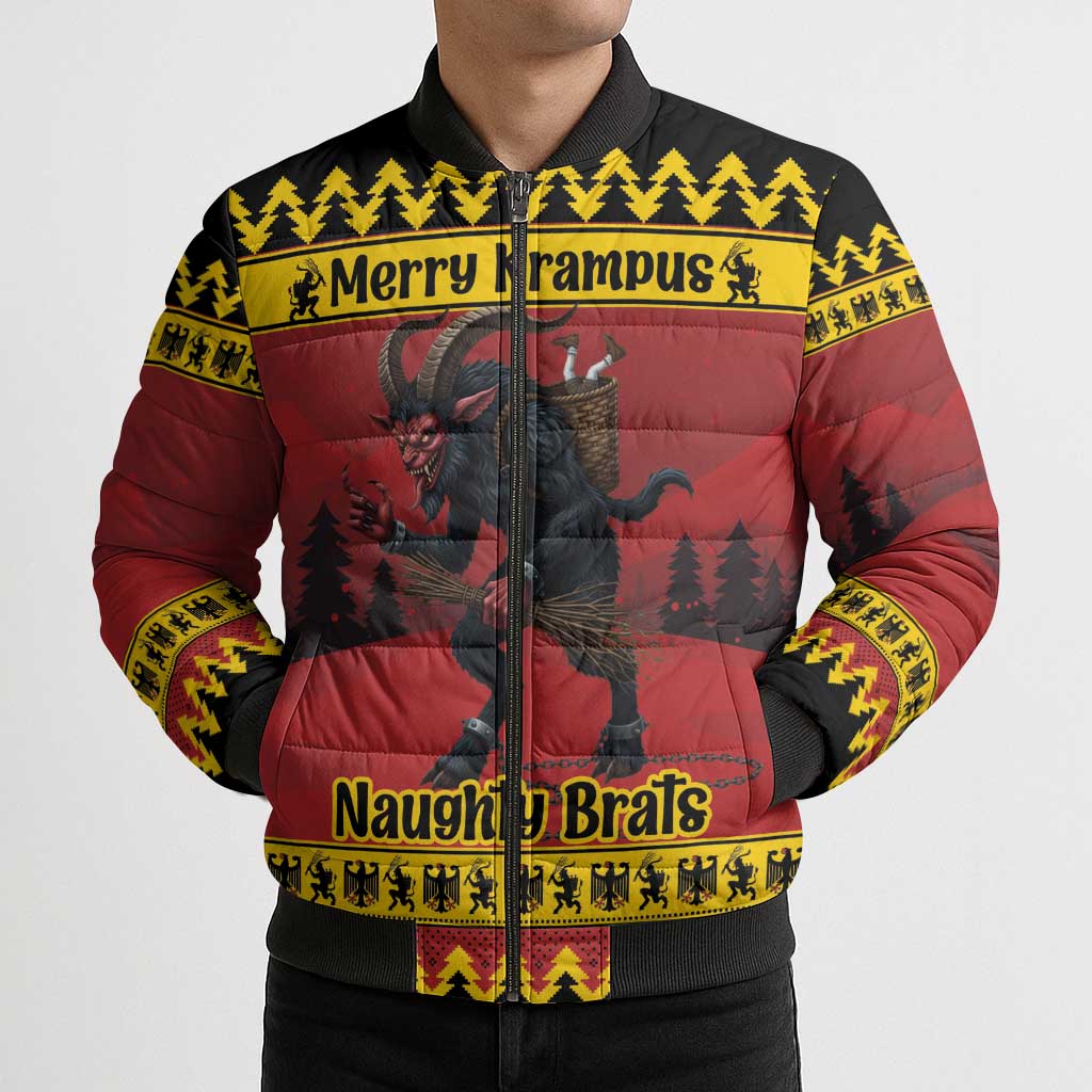 Merry Krampus Germany Bomber Puffer Jacket Frohe Weihnachten - Wonder Print Shop