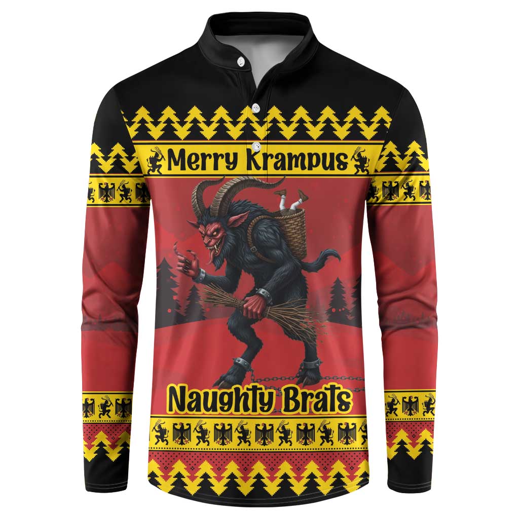Merry Krampus Germany Button Sweatshirt Frohe Weihnachten - Wonder Print Shop