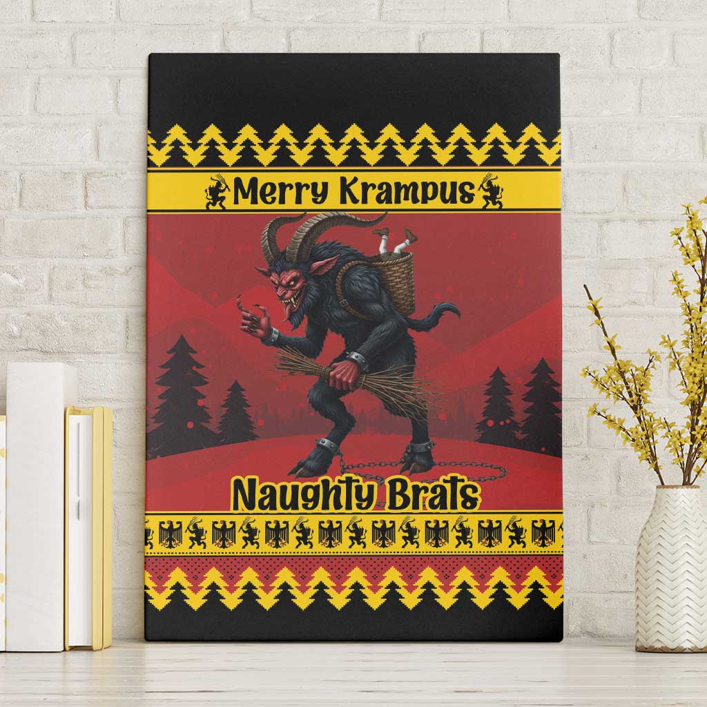 Merry Krampus Germany Canvas Wall Art Frohe Weihnachten - Wonder Print Shop