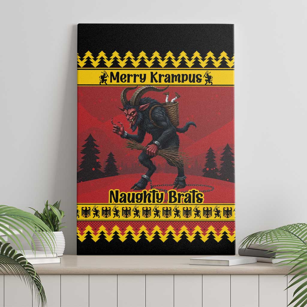 Merry Krampus Germany Canvas Wall Art Frohe Weihnachten - Wonder Print Shop