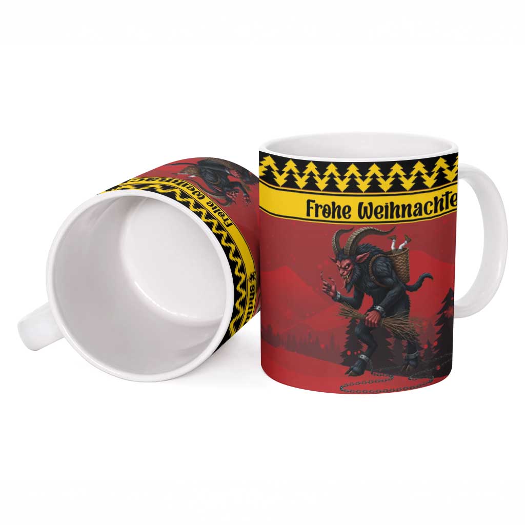 Merry Krampus Germany Ceramic Mug Frohe Weihnachten - Wonder Print Shop