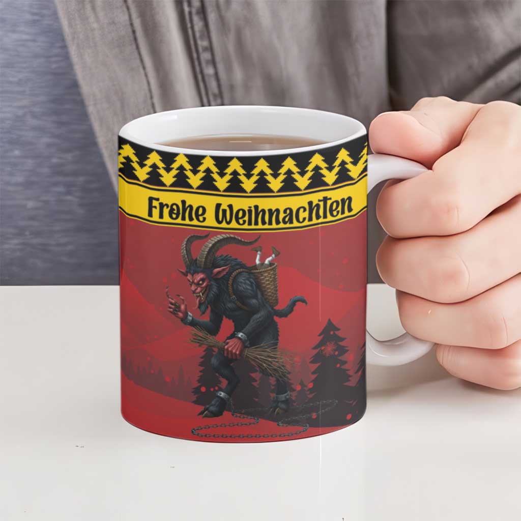 Merry Krampus Germany Ceramic Mug Frohe Weihnachten - Wonder Print Shop