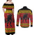 Merry Krampus Germany Couples Matching Off Shoulder Maxi Dress and Long Sleeve Button Shirt Frohe Weihnachten - Wonder Print Shop