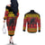 Merry Krampus Germany Couples Matching Off The Shoulder Long Sleeve Dress and Long Sleeve Button Shirt Frohe Weihnachten - Wonder Print Shop
