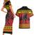Merry Krampus Germany Couples Matching Short Sleeve Bodycon Dress and Hawaiian Shirt Frohe Weihnachten - Wonder Print Shop