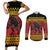 Merry Krampus Germany Couples Matching Short Sleeve Bodycon Dress and Long Sleeve Button Shirt Frohe Weihnachten - Wonder Print Shop