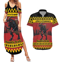Merry Krampus Germany Couples Matching Summer Maxi Dress and Hawaiian Shirt Frohe Weihnachten - Wonder Print Shop