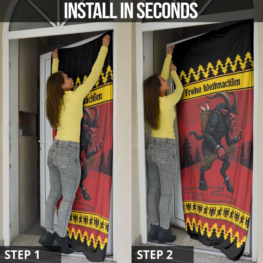Merry Krampus Germany Door Cover Frohe Weihnachten - Wonder Print Shop