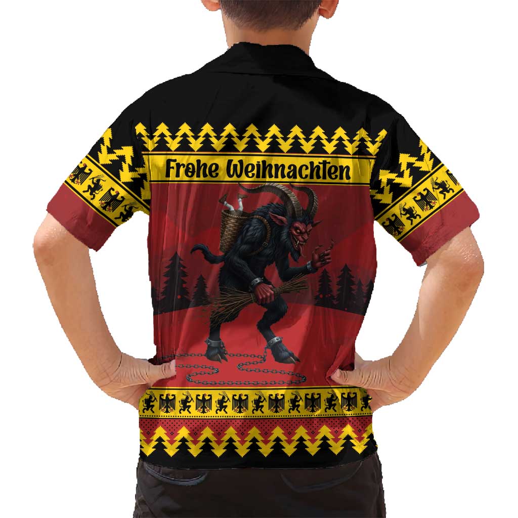 Merry Krampus Germany Family Matching Off Shoulder Short Dress and Hawaiian Shirt Frohe Weihnachten - Wonder Print Shop