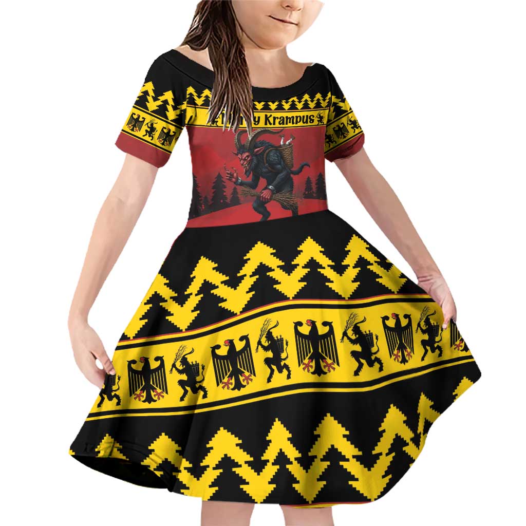Merry Krampus Germany Family Matching Off Shoulder Short Dress and Hawaiian Shirt Frohe Weihnachten - Wonder Print Shop