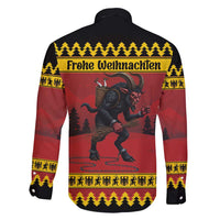 Merry Krampus Germany Family Matching Off Shoulder Short Dress and Hawaiian Shirt Frohe Weihnachten - Wonder Print Shop
