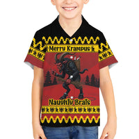Merry Krampus Germany Family Matching Off Shoulder Short Dress and Hawaiian Shirt Frohe Weihnachten - Wonder Print Shop