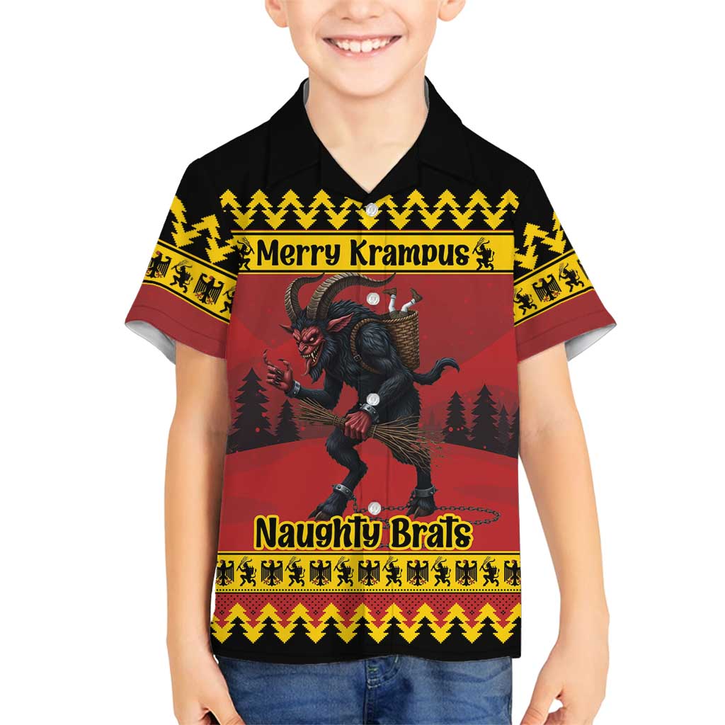 Merry Krampus Germany Family Matching Puletasi and Hawaiian Shirt Frohe Weihnachten - Wonder Print Shop