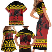 Merry Krampus Germany Family Matching Short Sleeve Bodycon Dress and Hawaiian Shirt Frohe Weihnachten - Wonder Print Shop