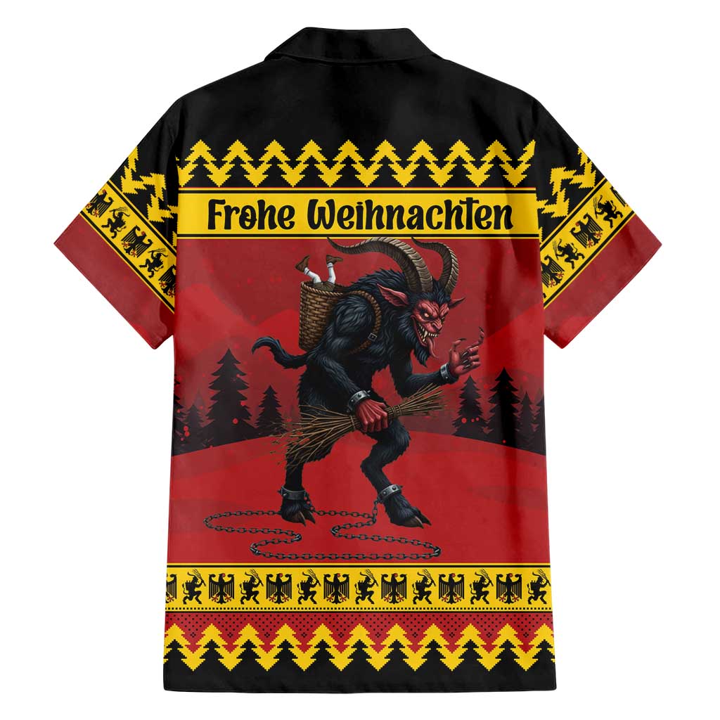 Merry Krampus Germany Family Matching Short Sleeve Bodycon Dress and Hawaiian Shirt Frohe Weihnachten - Wonder Print Shop