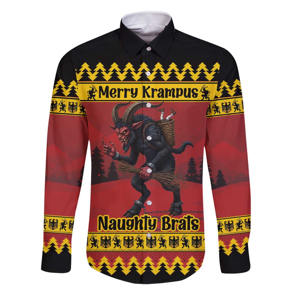 Merry Krampus Germany Family Matching Short Sleeve Bodycon Dress and Hawaiian Shirt Frohe Weihnachten - Wonder Print Shop
